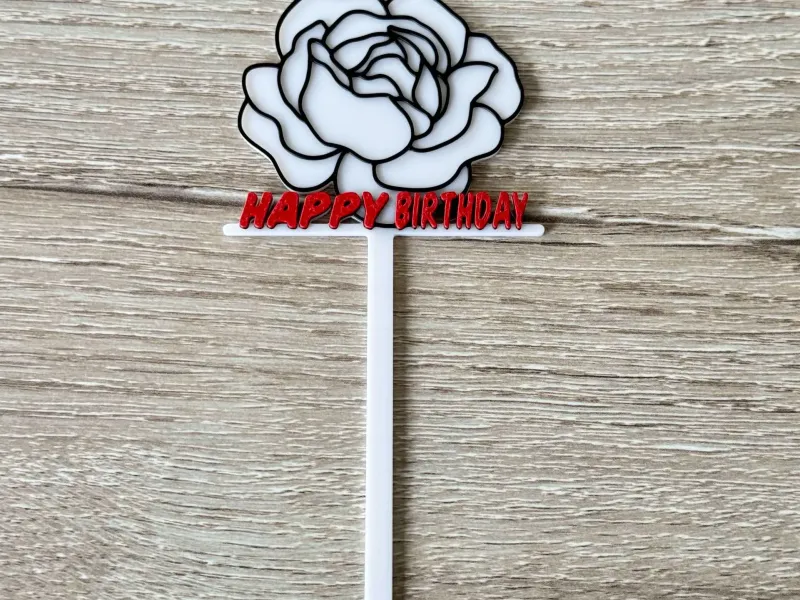 happy birthday peony topper