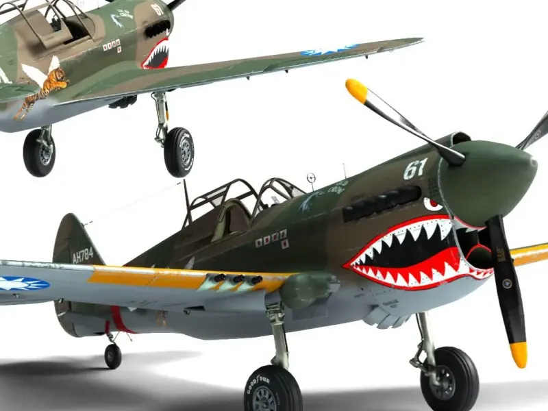 “Average Warhawk Fighter Aircraft | Fully Rigged | Game Read