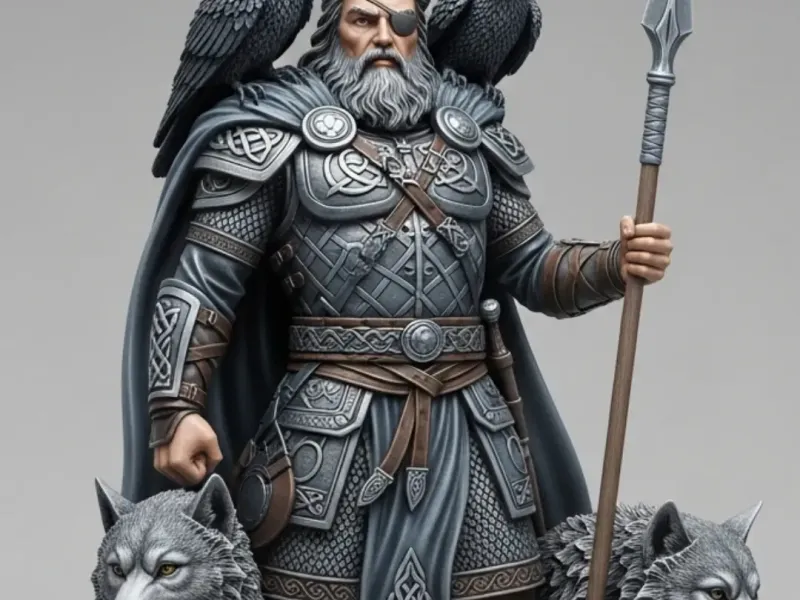 Odin com lobos na capa