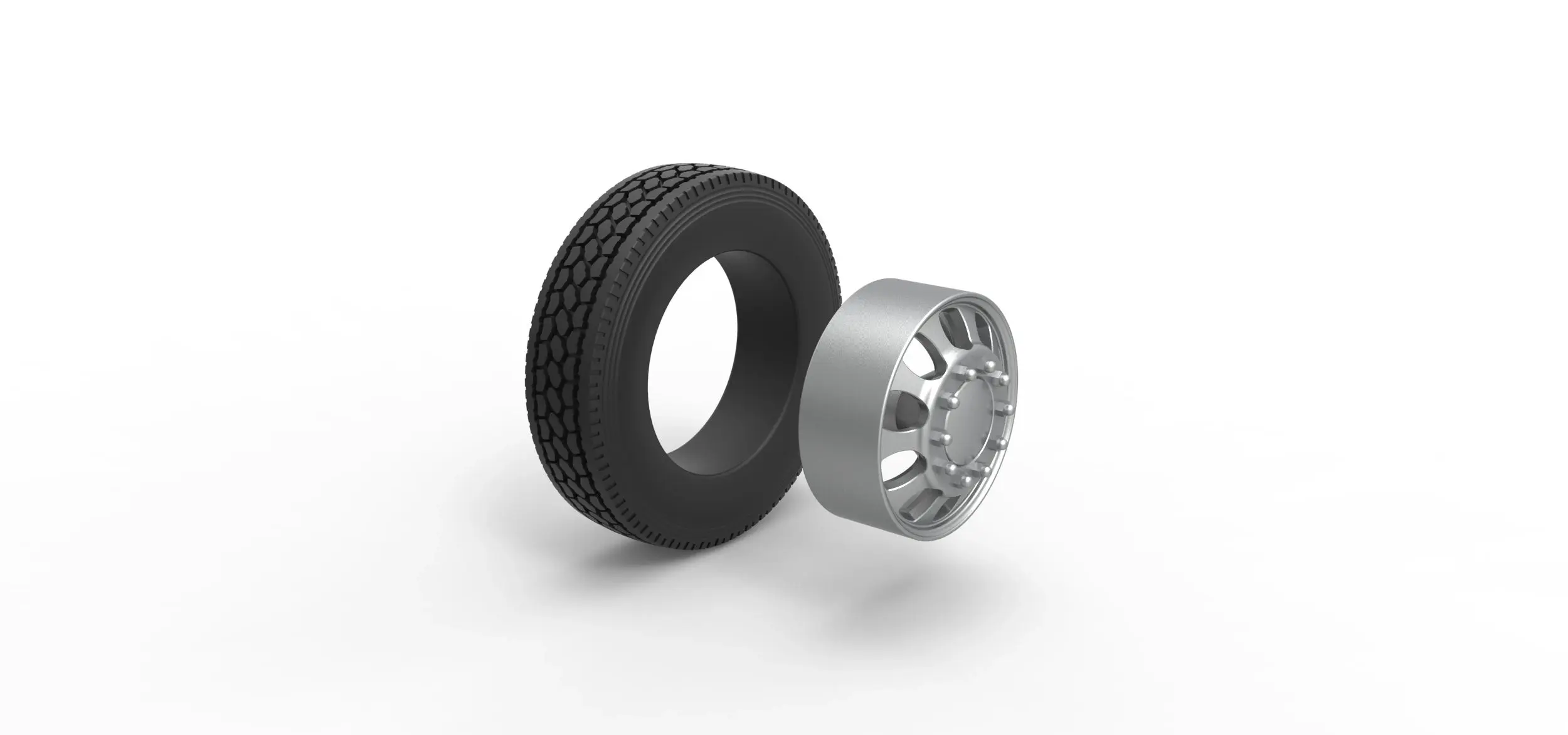 Front custom wheel of semi truck V22 Scale 1:25