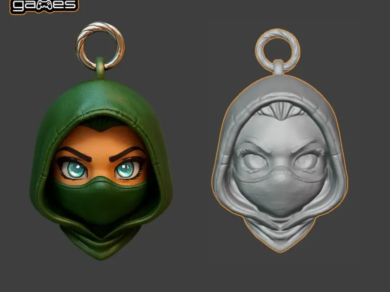 Jade Keychain Chibi Style