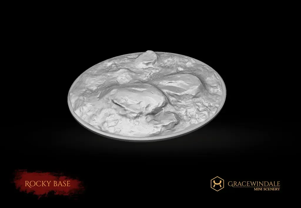 Rocky base for miniatures