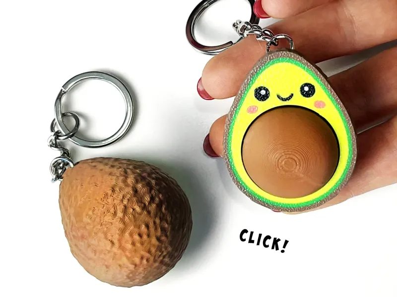 Chaveiro de Abacates Clicáveis 🥑✨, Brinquedo Clicável
