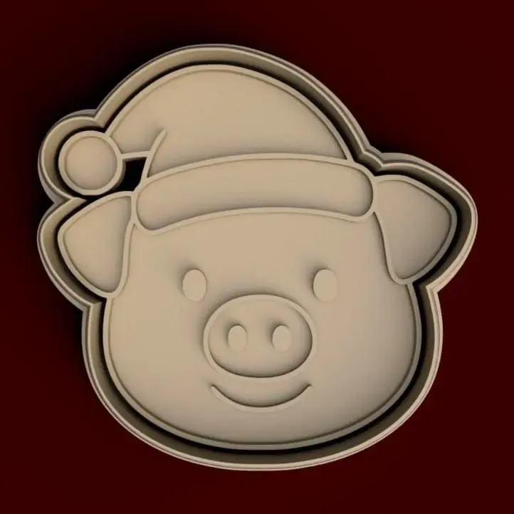 christmas pig cookie cutter - chancho navideño