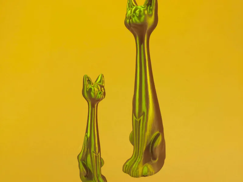 Minimalistic and abstract feline figures