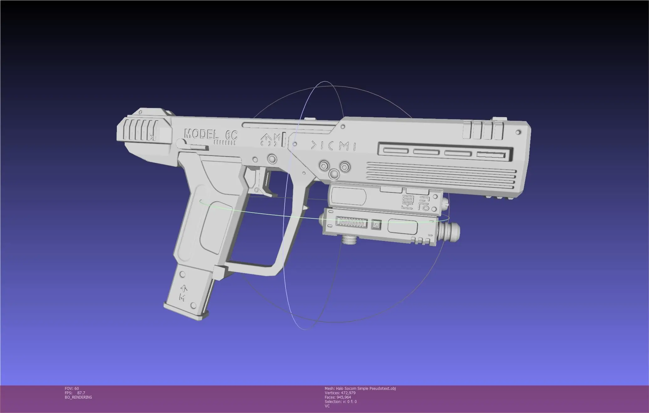 Halo ODST Socom Pistol Basic Model | Download de modelos 3D | Creality ...