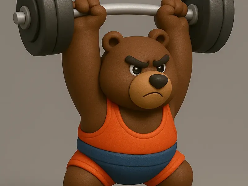 urso levantando pesos / coleção esportes 