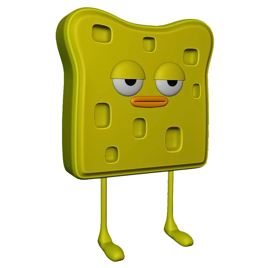 Funny Cartoon Sponge Character