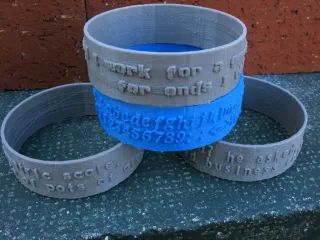 Bracelets displaying Different Fonts 