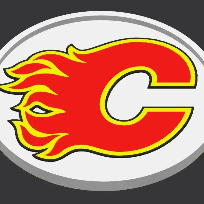 Calgary Flames Coaster Set with Holder