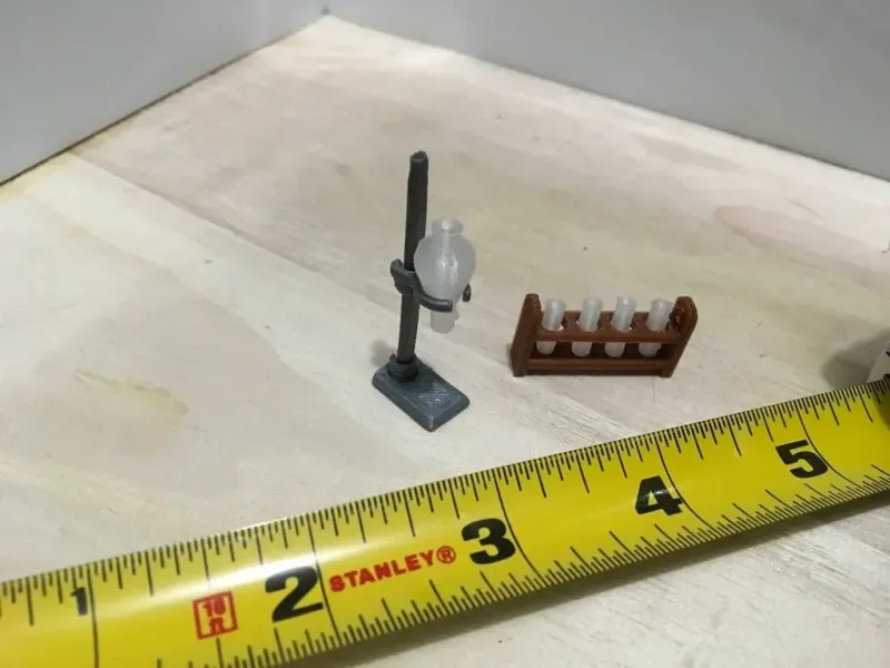 1:18 scale test tubes and rack