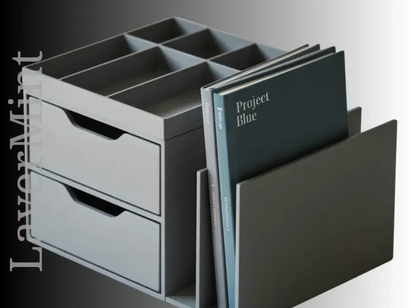 Large Desk Organizer with 2 Drawers and File Holder STL