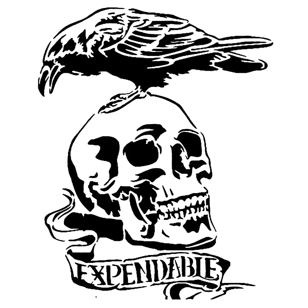 Crow Skull stencil 2