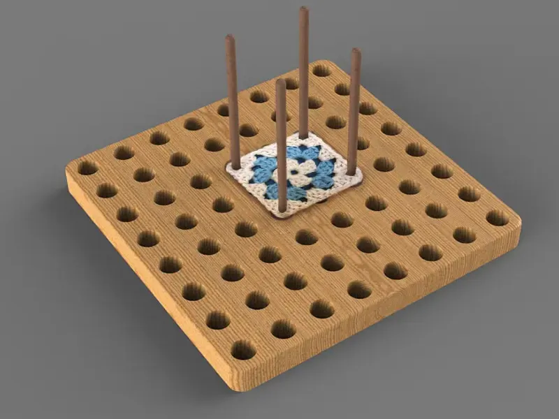 かぎ針編みブロッキングボード グラニースクエア毛糸