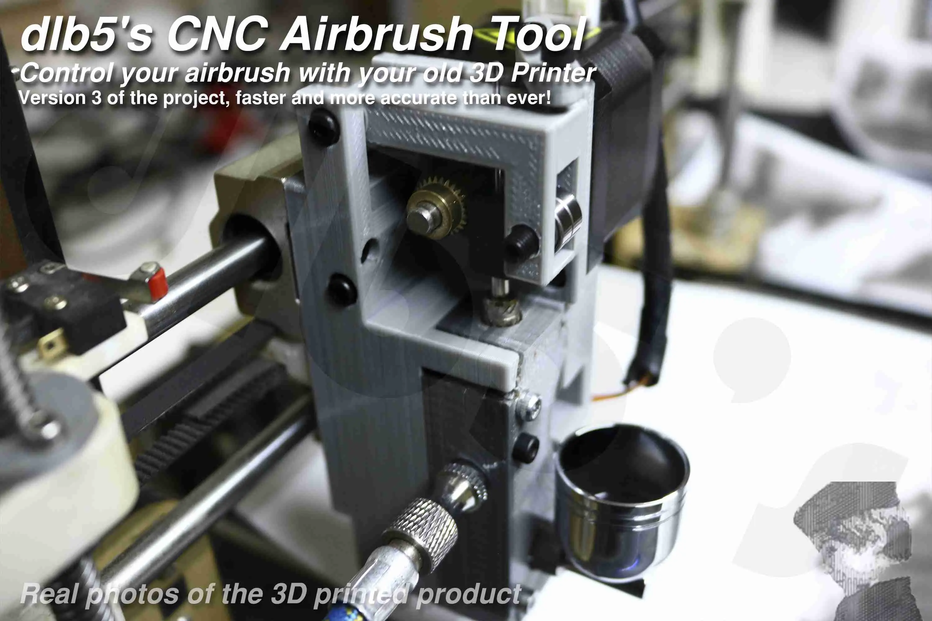 dlb5s CNC Airbrush Holder V3. Control your airbrush with 3DP
