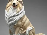 Rough Collie sentado -0