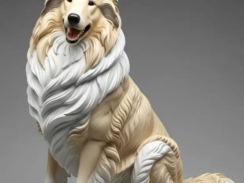 Rough Collie sentado 