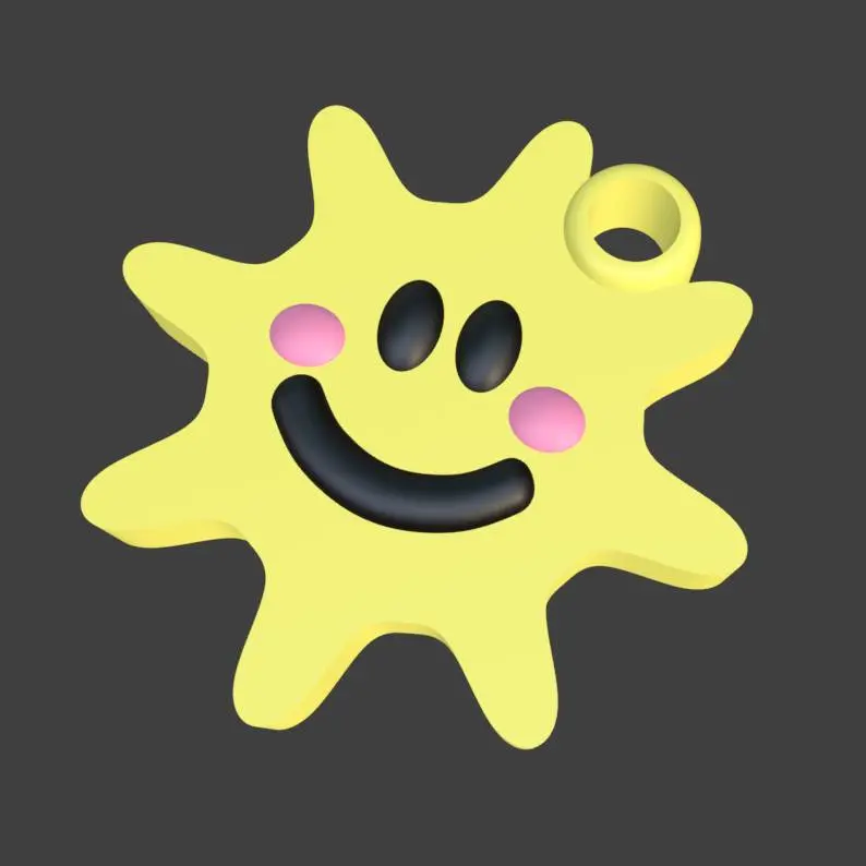 Happy Sun Keychain /  Bag Charm