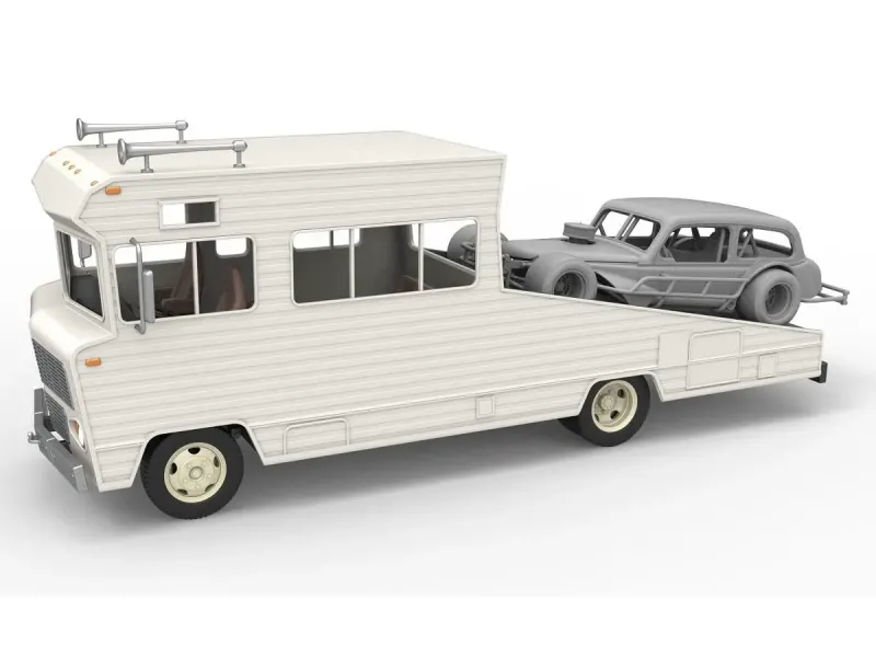 Vintage Transporter truck for Race car Version 7 Scale 1:25