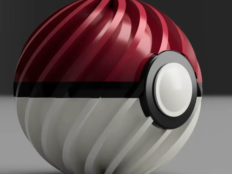Christmas tree ornament, ball in Pokeball style