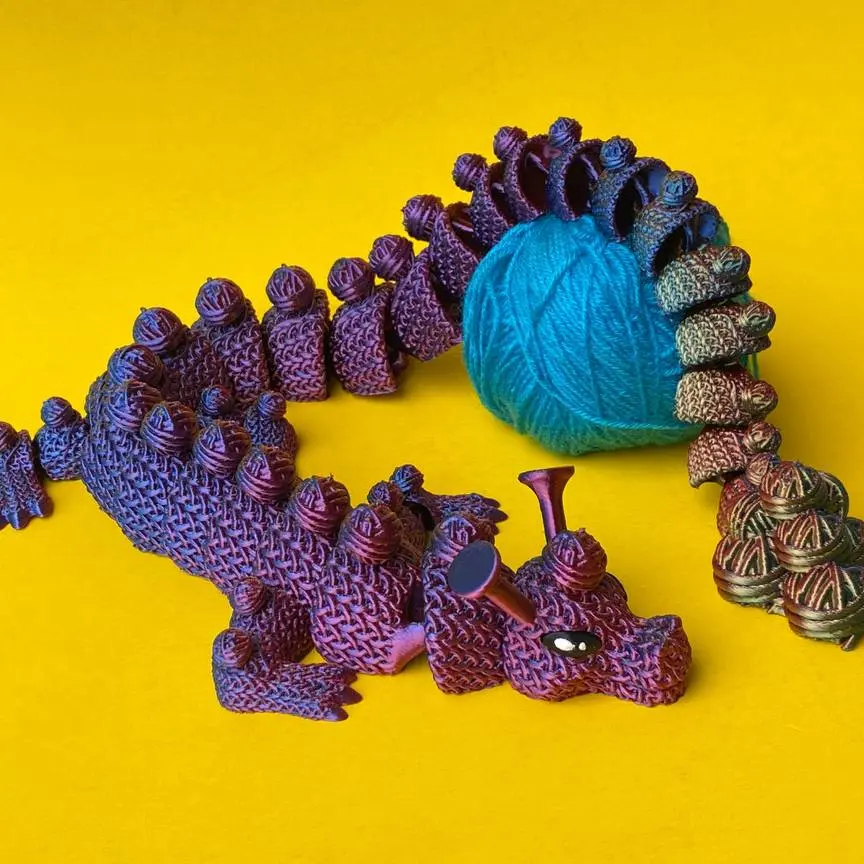 Articulated Crochet Dragon, Flexi Fidget