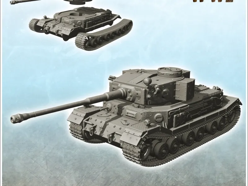 Panzer VI Tiger (P) - WW2 German Flames of War Bolt Action