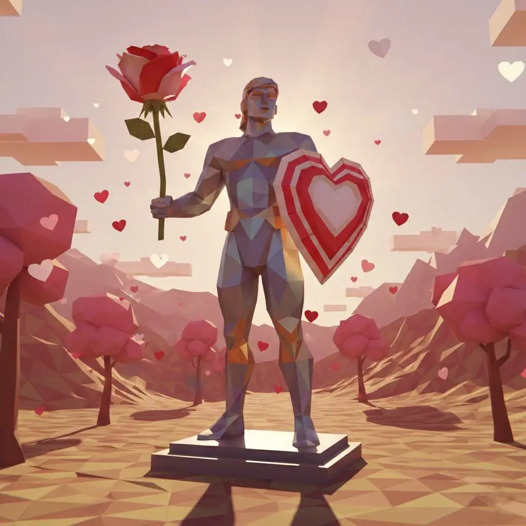 Low-Poly Defender of Love Valentine Day