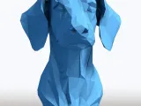 Low Poly Dachshund Head Bust Geometric Wiener Dog Sculpture-9