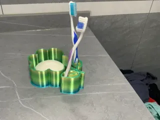 FLOWER SOAP DISH AND TOOTHBRUSH HOLDER