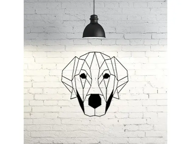 Labrador dog wall sculpture 2D