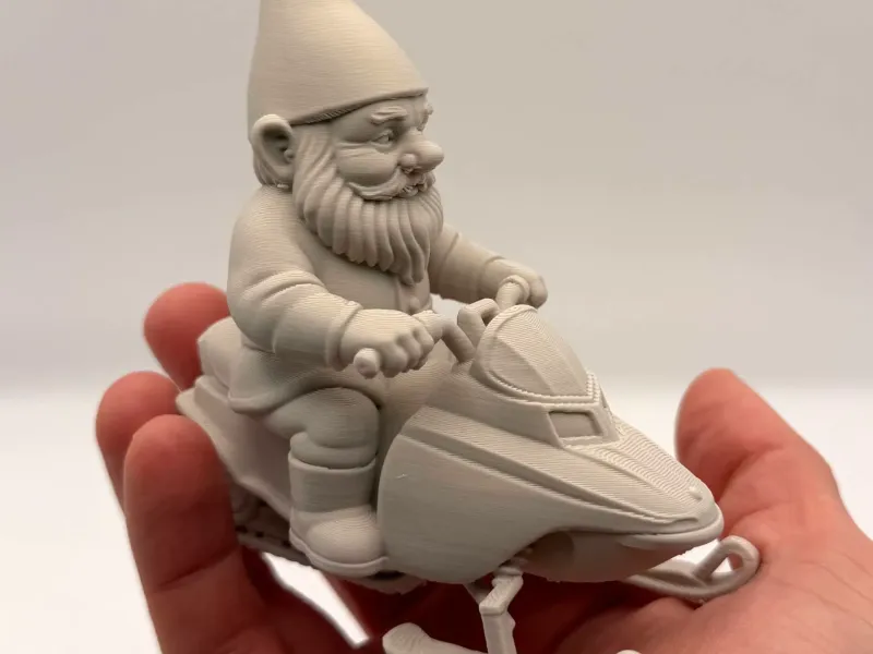 Snowmobile Garden Gnome