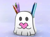 Pen Holder Cute ghost with heart-1