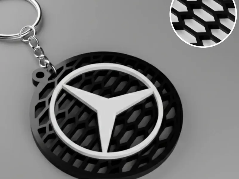 Portachiavi Mercedes con logo a nido d'ape