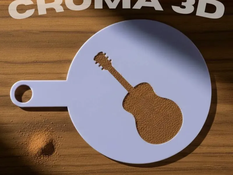 Guitar stencil - Coffee