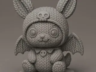 Halloween : Dark Knitted Kuromi Bunny