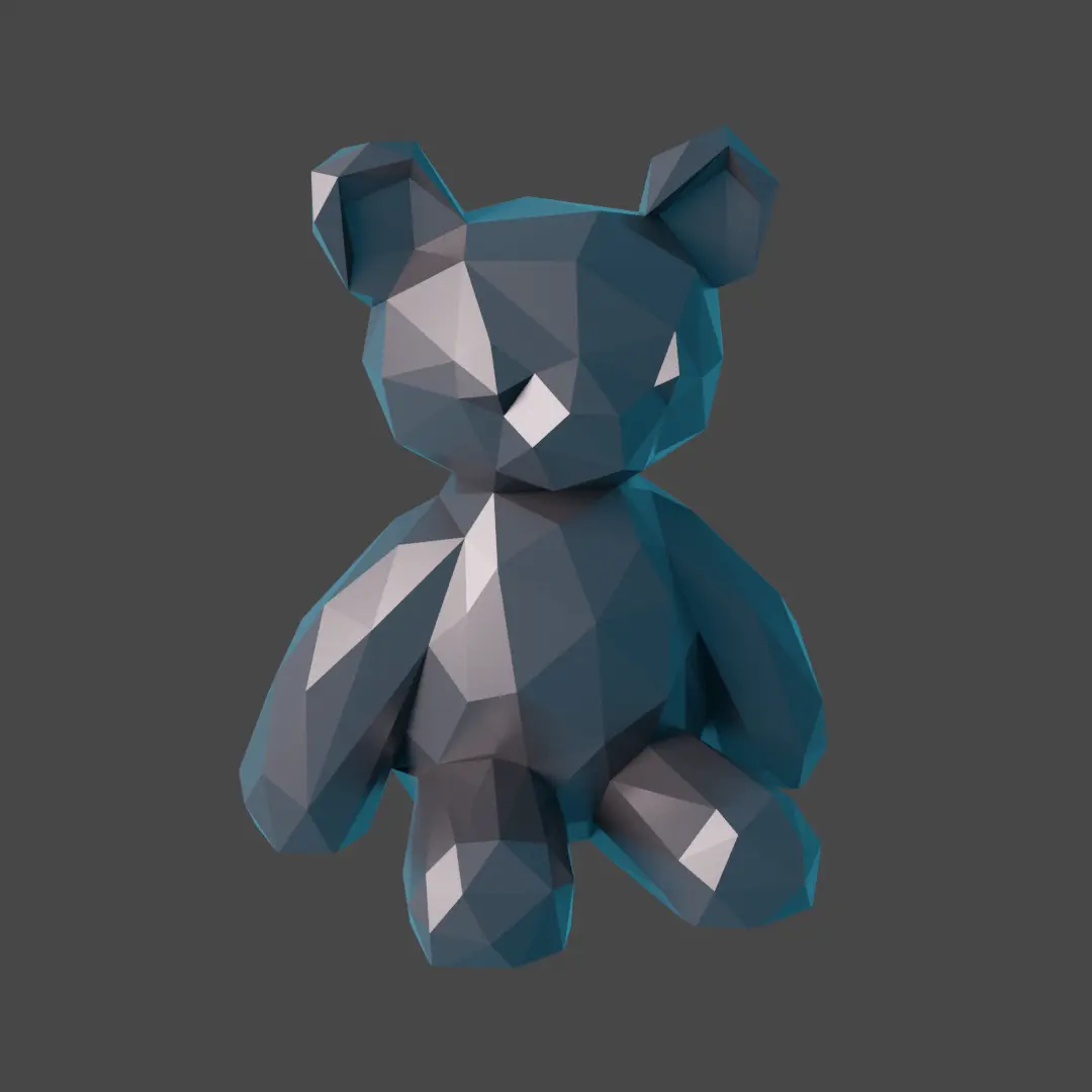 low poly teddy bear