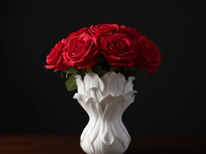 Elegant Floral Vase - Print Friendly & Minimalist