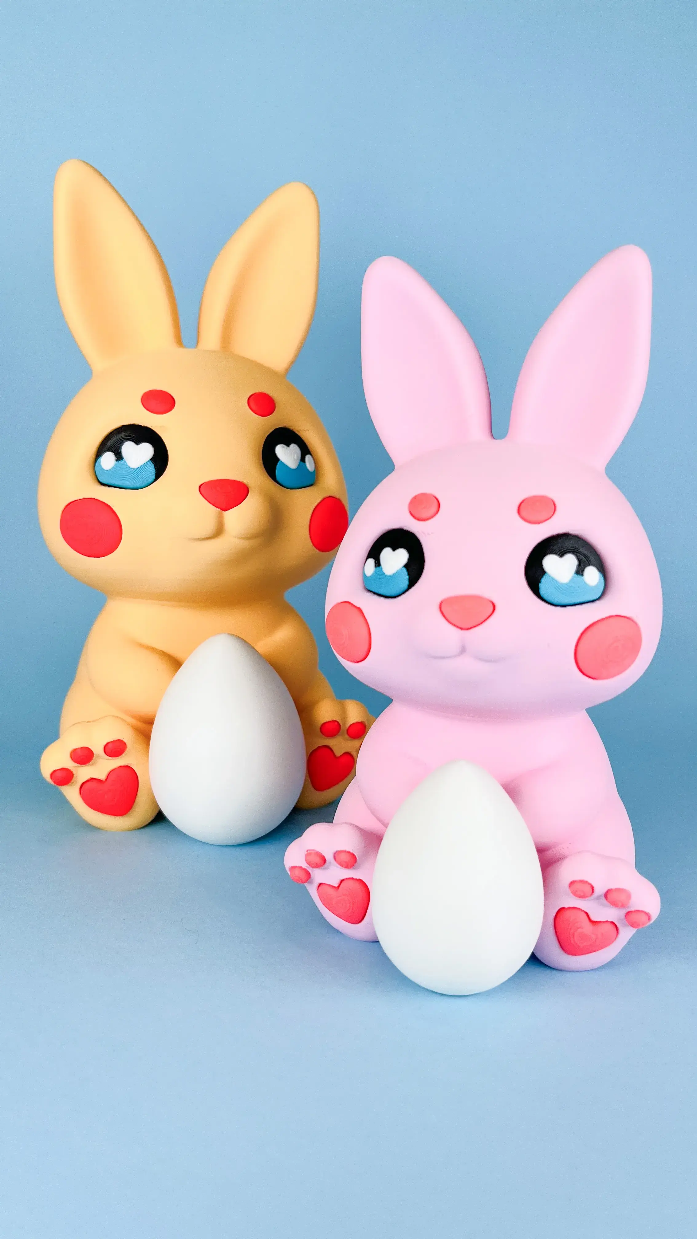 Easter Bunny with Eggs & Heart, Print-in-Parts & MultiColor!