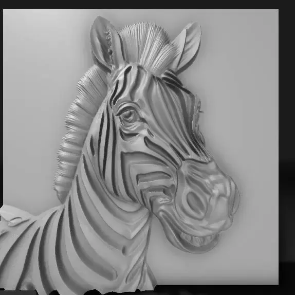 zebra cartoon portrait, friendly grin