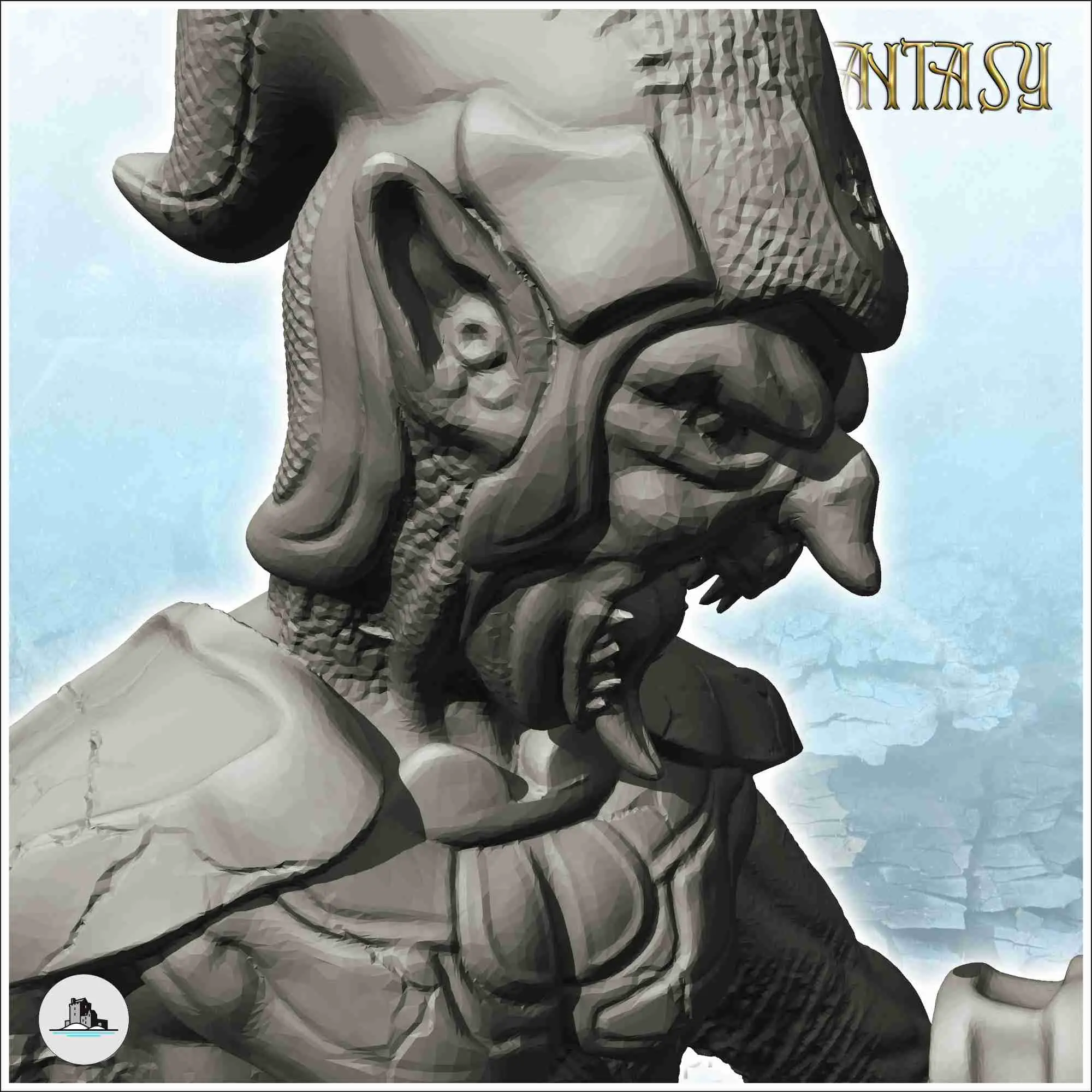 Goblin shaman with wooden staff and magic stone (12) - minia
