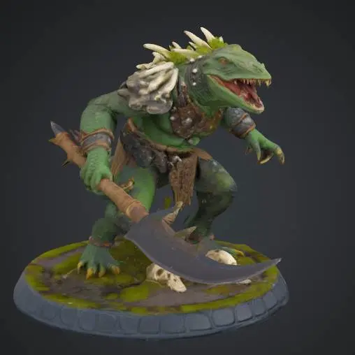 FREE Reptilian warrior berserker game rpg