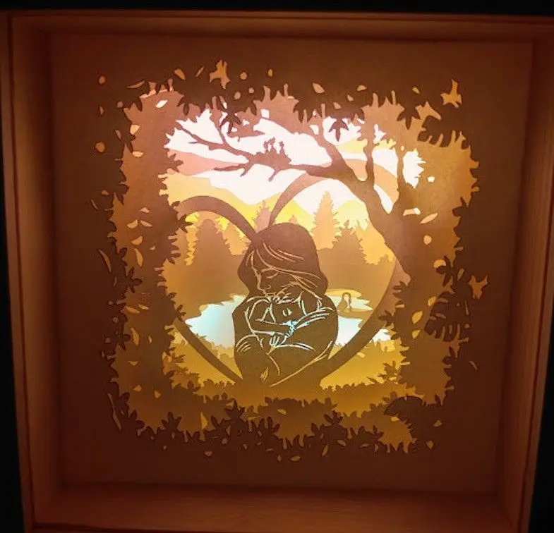 I Love Mom (Mother's day) light box lightbox (shadow box)