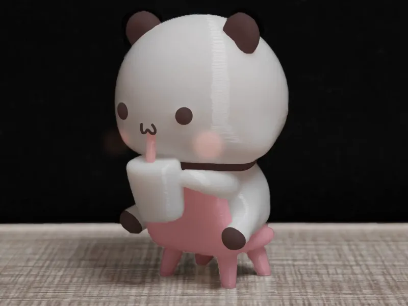 情侣熊系列-趴椅子上喝奶茶一二（Couple Bear-chair_drink_Yier）