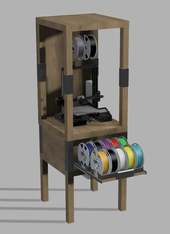 Printer Rack with Filament Dry Storage