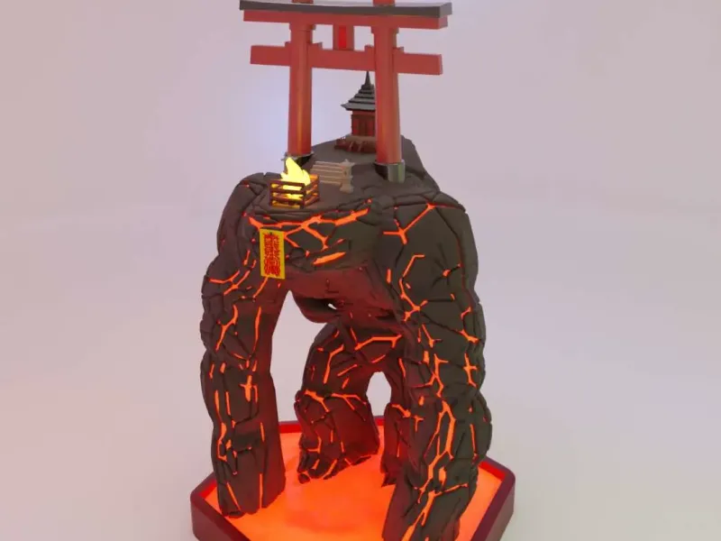 Japanese Lava Rock Golem