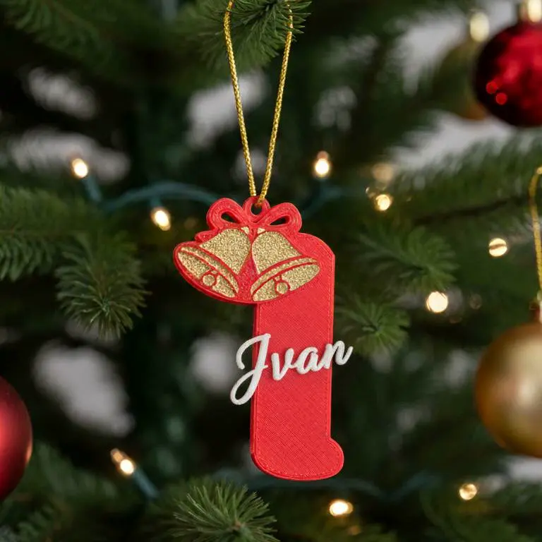 christmas ornament letter I