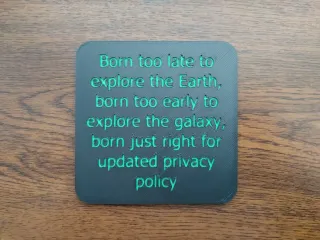 Privacy policy coaster 