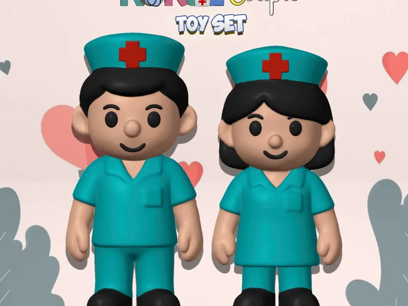 Cute Nurse Boy and Girl Couple