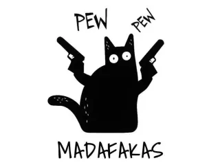Pew Pew Cat Keychain