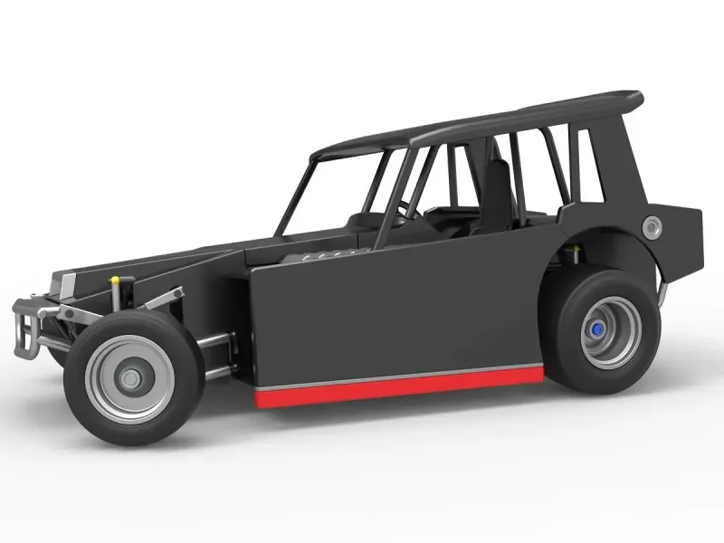 Vintage Dirt Modified stock car V6 while turning Scale 1:25